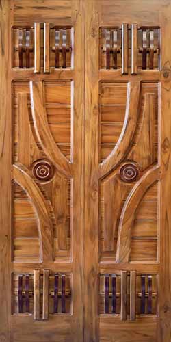 double wooden doors